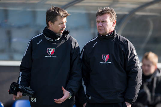 Trollhättans tränare Stefan Vennberg och assisterande