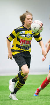 Skiljebos Hugo Rödlund i matchen i Tipselit Cup mellan