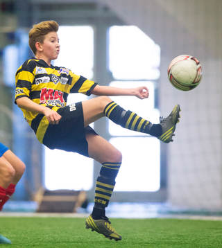 Skiljebos Dennis Callander (?) i matchen i Tipselit Cup