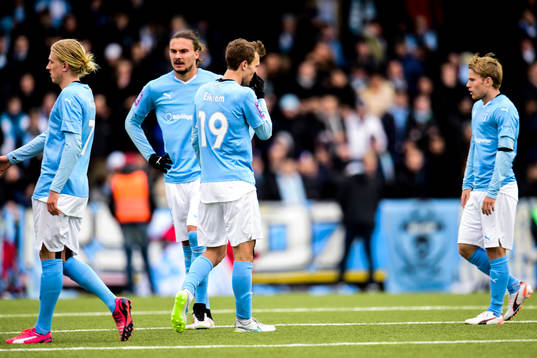 Malmö FFs Simon Kroon, Erik Johansson, Magnus Wolff Eikrem