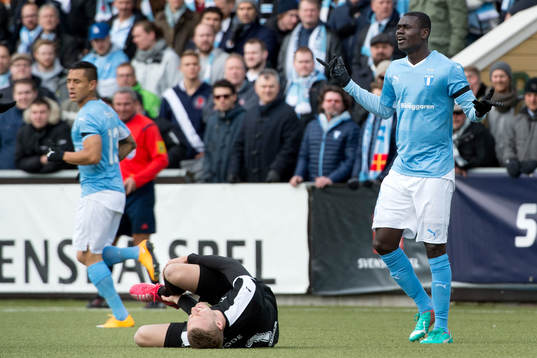 Malmö FFs Enock Kofi Adu reagerar
