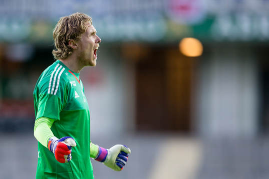 IFK Göteborgs målvakt Marcus Sandberg jublar