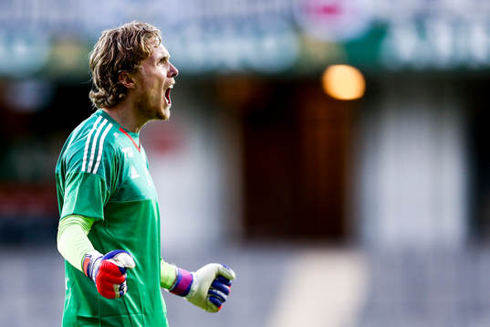 IFK Göteborgs målvakt Marcus Sandberg jublar
