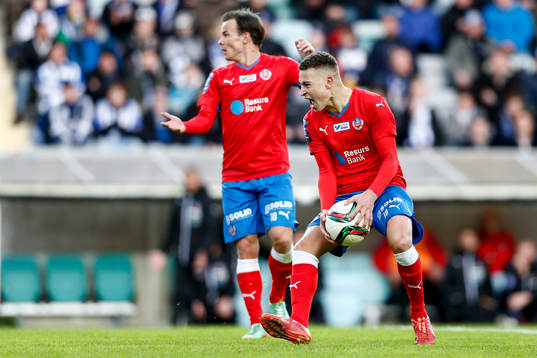 Helsingborgs Jordan Larsson och Anton Wede är missnöjda