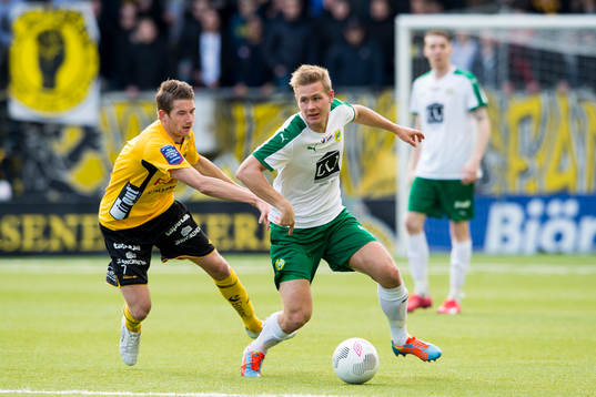 Hammarbys Erik Israelsson och Elfsborgs Marcus Rohdén