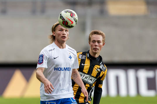 Norrköpings Nicklas Bärkroth och Häckens Joel Andersson
