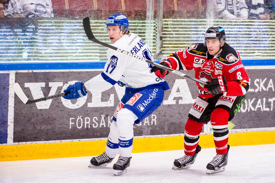 Leksands Simon Erlandsson och Malmö Redhawks Tony Romano