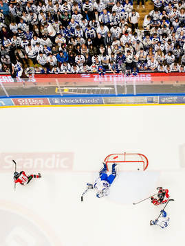 Malmö Redhawks Eric Himelfarb jublar