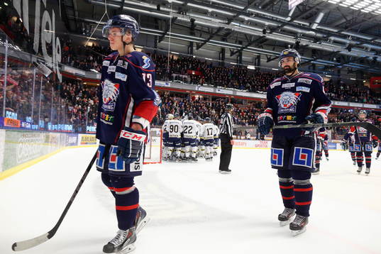 XLinköpings Jakub Vrana och Daniel Rahimi deppar medan