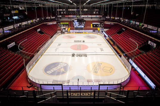 Interiör inne på Gavlerinken Arena  före kvartsfinal