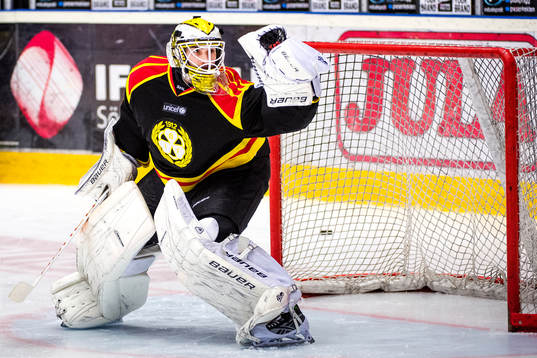 Brynäs målvakt Bernhard Starkbaum före kvartsfinal fyra
