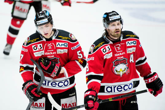 Malmö Redhawks Johan Ivarsson och Stefan Warg deppar