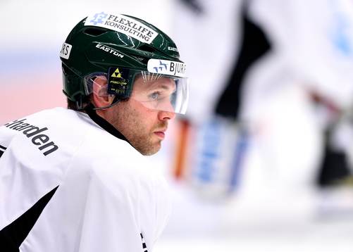 Frölundas Christian Bäckman på uppvärmningen