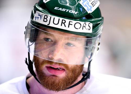 Frölundas Robin Figren på uppvärmningen