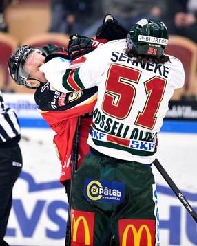 Luleås Marcus Fagerudd i bråk med Frölundas Mats Rosseli