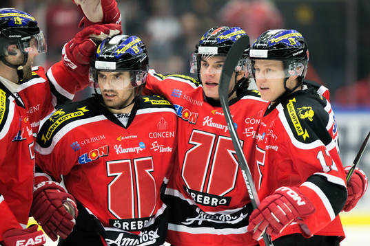 Örebros Martin Johansson, Petr Zamorsky och Daniel Viksten