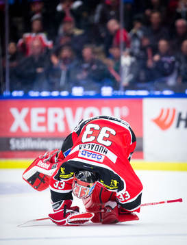 Örebros målvakt Julius Hudacek jublar
