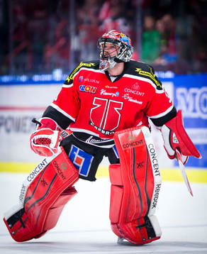 Örebros målvakt Julius Hudacek jublar