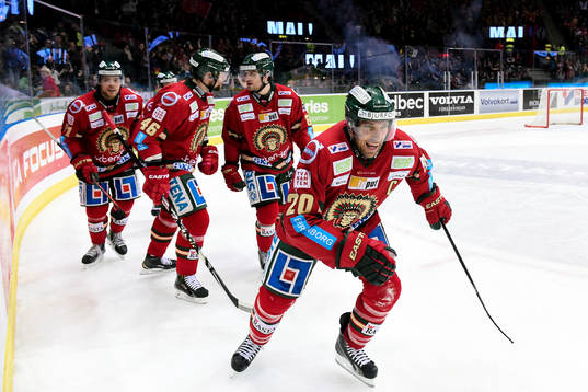 Frölundas Joel Lundqvist firar