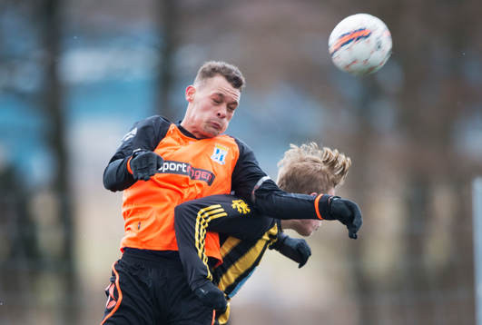 IFK Hässleholms Filip Ranmo i träningsmatchen i fotboll