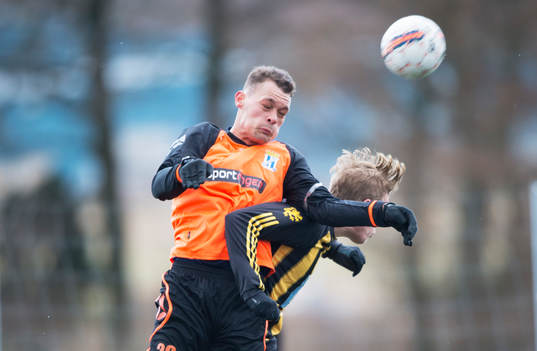 IFK Hässleholms Filip Ranmo i träningsmatchen i fotboll