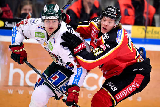 Frölundas Oliver Bohm och Luleås Emil Sylvegård