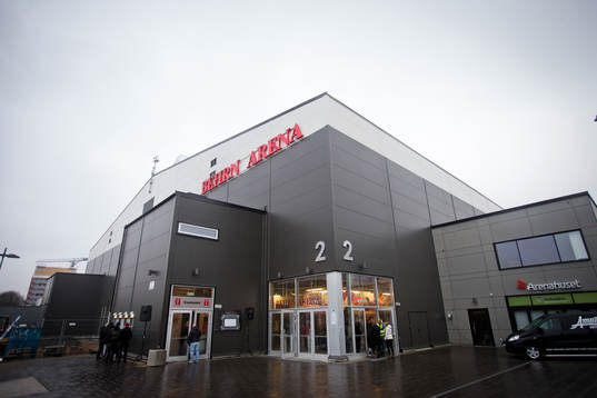 Mulet väder utanför Behrn Arena