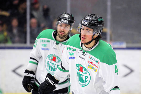 Rögles Alen Bibic (h) och Ludvig Rensfeldt (v)