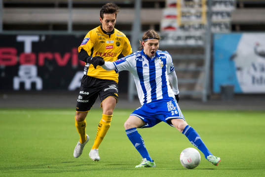 IFK Göteborgs Karl Bohm och Elfsborgs Liridon Gashi