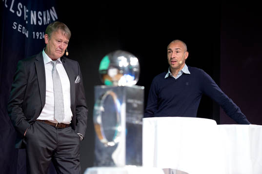 Åge Hareide, tränare Malmö och Henrik Larsson, tränare