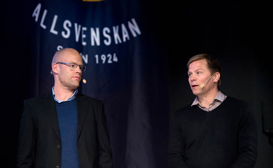 Roger Sandberg, tränare Gefle och Joel Cedergren, tränare