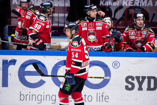 Malmö Redhawks spelare med Fabian Brunnström i