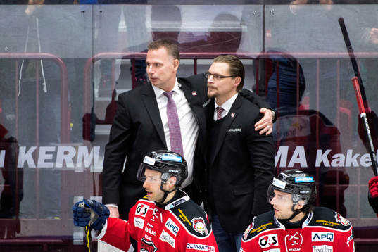 Malmö Redhawks tränare Mats Lusth och assisterande