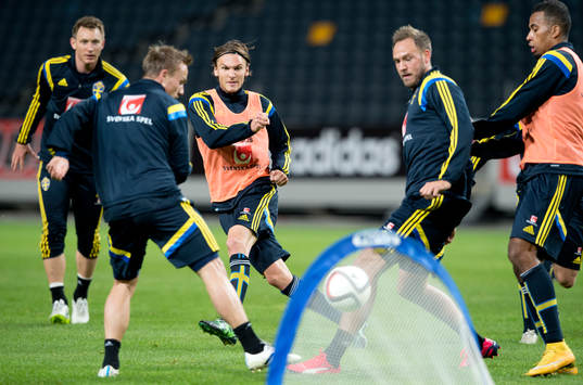 Sveriges Albin Ekdal, Andreas Granqvist och Isaac Kiese