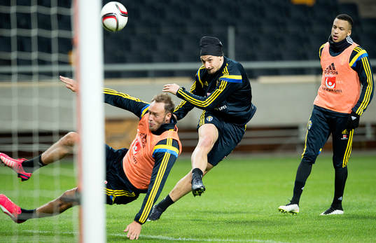 Sveriges Zlatan Ibrahimovic, Andreas Granqvist och Martin