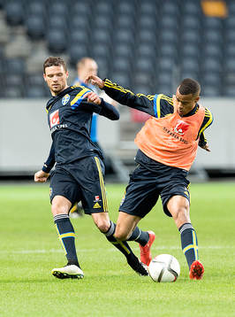 Sveriges Marcus Berg och Robin Quaison