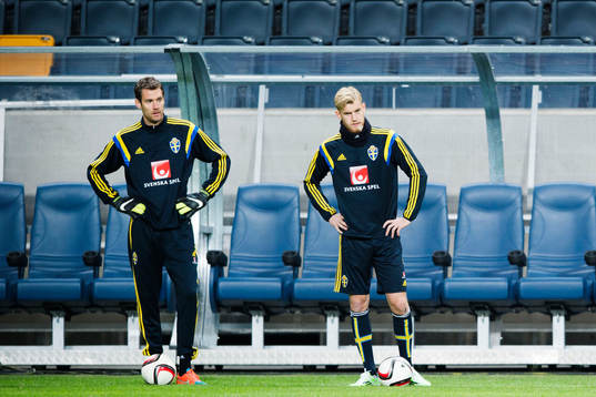 Sveriges Andreas Isaksson och Filip Helander