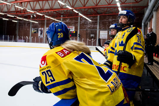 Sveriges Erika Grahm ser uppgiven ut  i båset