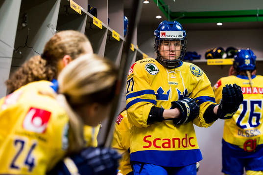 Sveriges Emma Nordin i omklädningsrummet