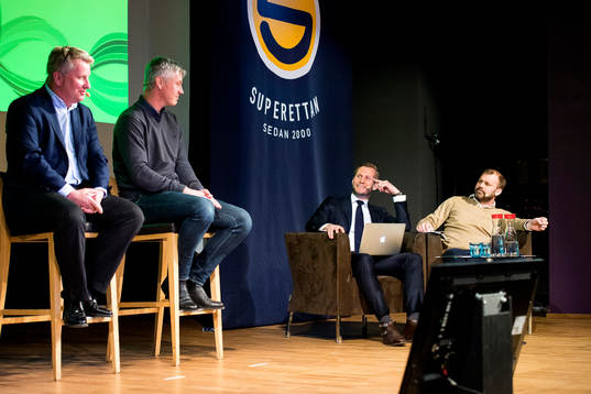 s tränare Jörgen Wålemark, experterna Martin Åslund och