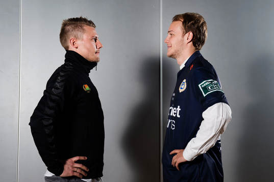 Utsiktens Joakim Edström och GAIS Patrik Ingelsten