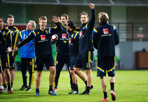 Pontus Wernbloom och Zlatan Ibrahimovic jublar