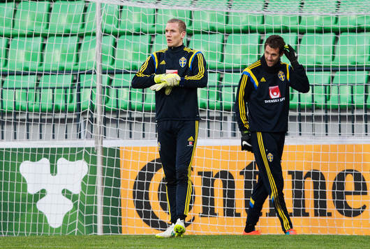 Målvakterna Robin Olsen och Andreas Isaksson