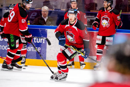Malmö Redhawks Fabian Brunnström före ishockeymatchen i