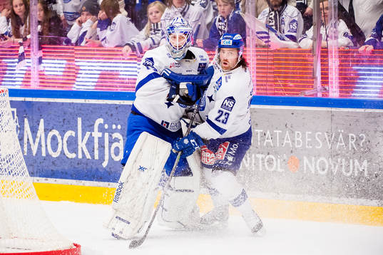 Leksands målvakt Oscar Alsenfelt  och Daniel Josefsson