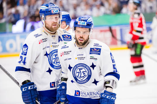 Leksands Jonas Frögren och Kevin Kapstad deppar