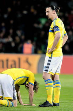 Sveriges Albin Ekdal och Zlatan Ibrahimovic