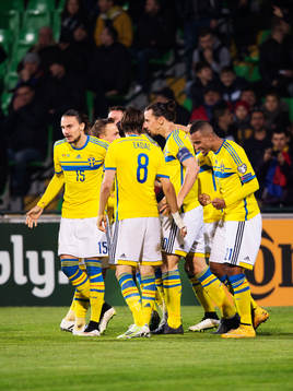 Sveriges Erik Johansson, Pierre Bengtsson, Kim Källström,