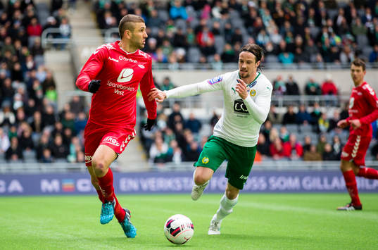 Brann Azar Karadas poch Hammarbys Linus Hallenius
