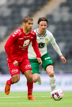 Brann Amin Nouri jagas av Hammarbys Linus Hallenius